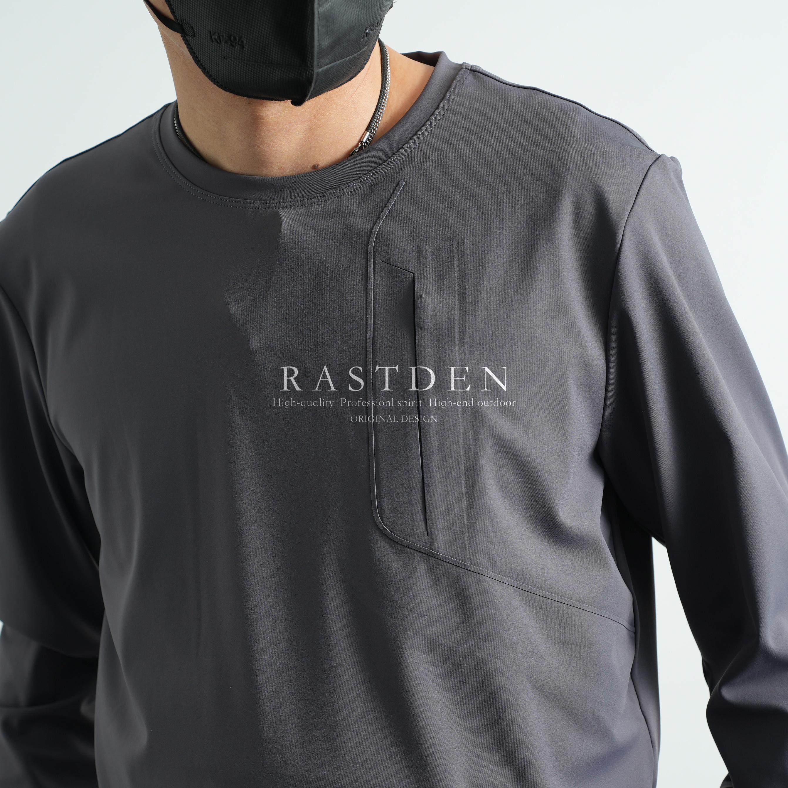 活力气质男士商务休闲通勤圆领卫衣激光切割长袖上衣运动打底衫男