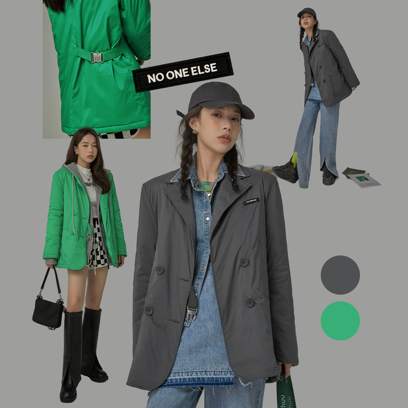 【达人专属】CHUU复古港风休闲西装领棉服-Q