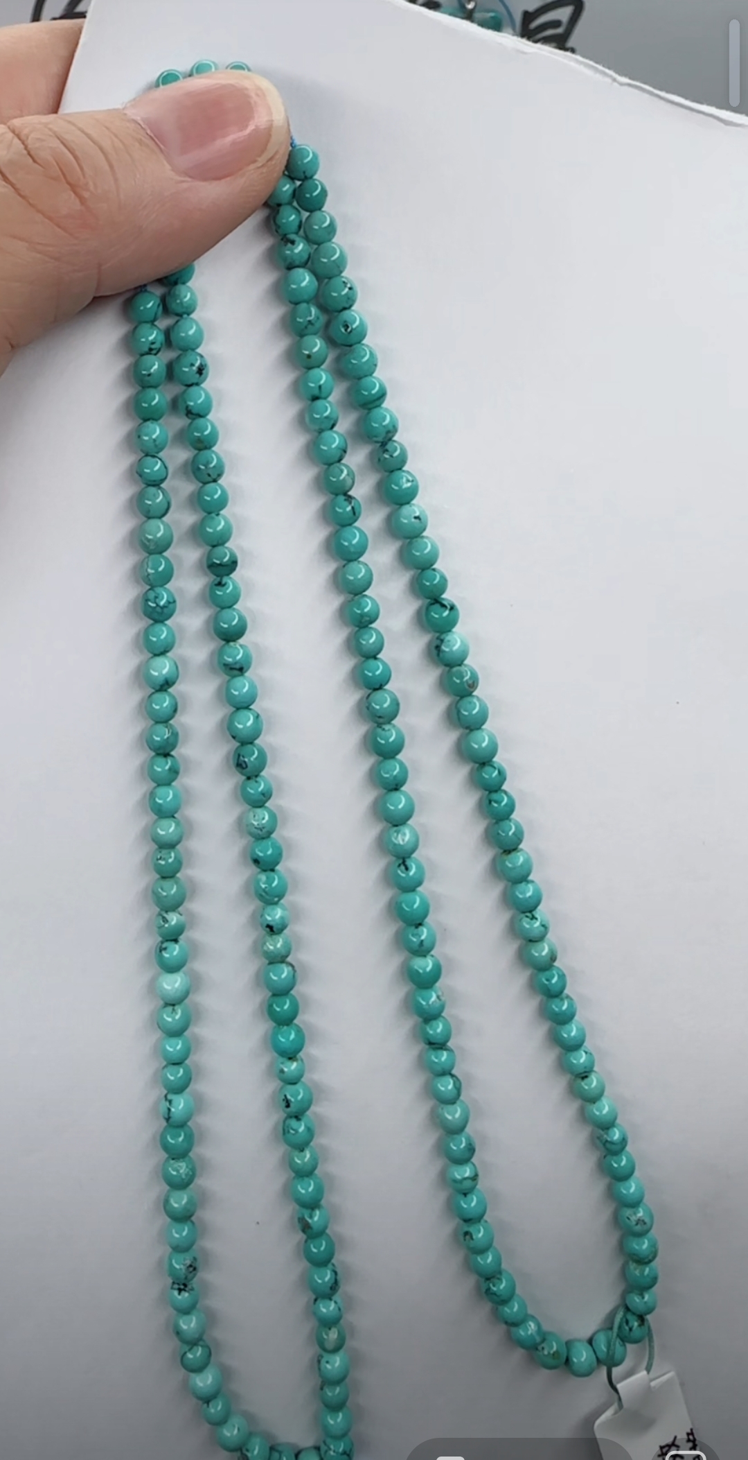 天然原矿绿松石米珠链