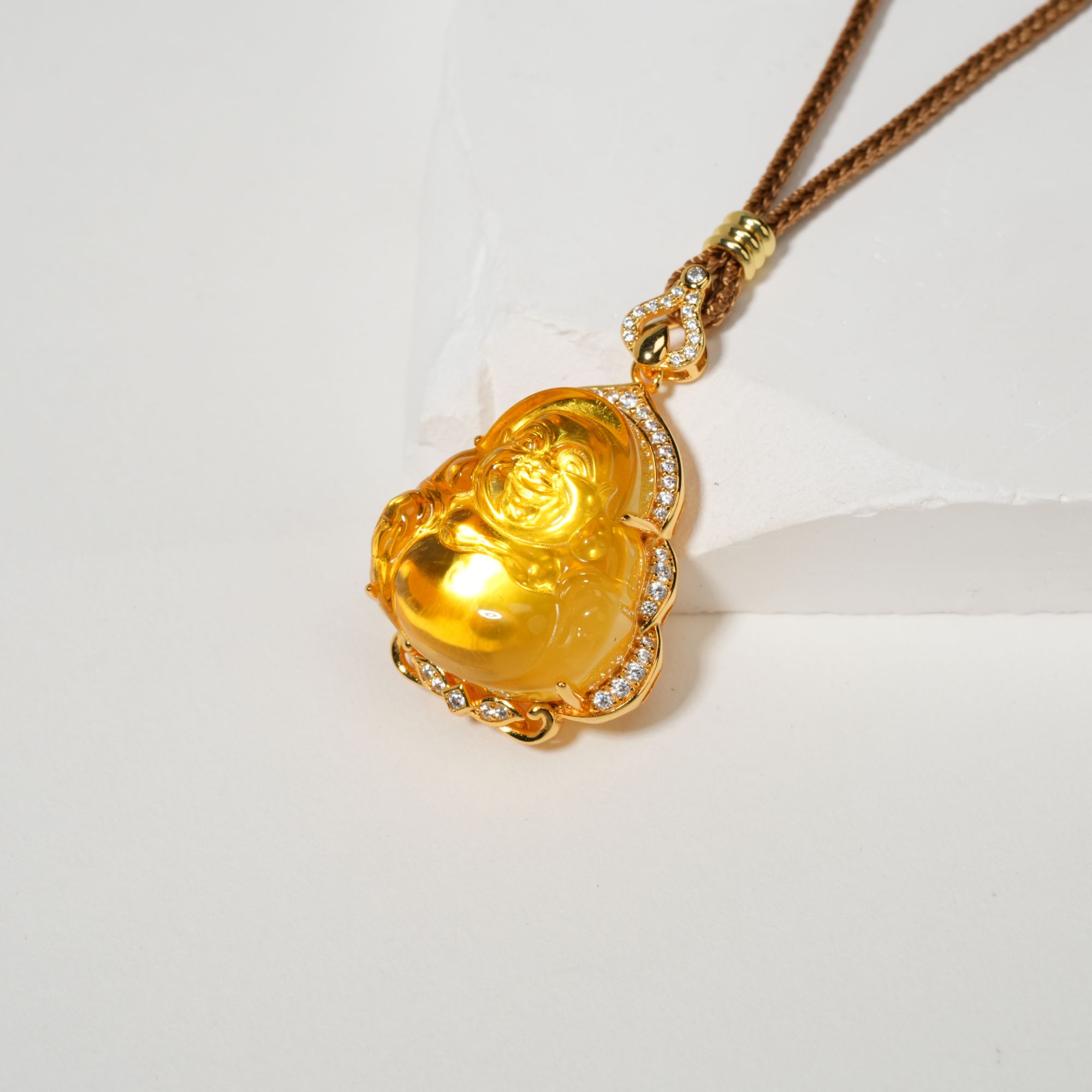 【普陀山欢喜】琥珀佛公吊坠（发货多样性一件）G34731