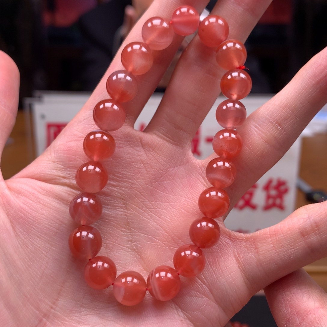 南红玛瑙手串未镶嵌大黑洞9mm+
