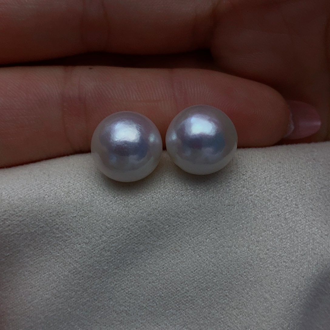 【闪购商品】淡水珍珠耳饰银S925镶嵌12-13mm