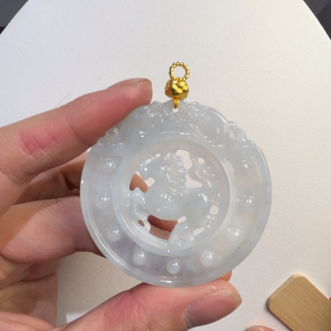 翡翠未镶嵌吊坠(赠链)代编织