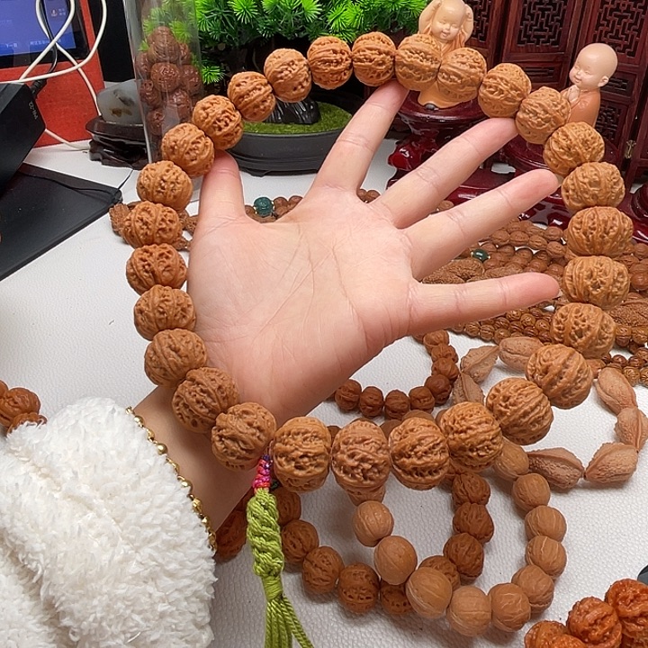 搭***木手串桃核麒麟火焰纹