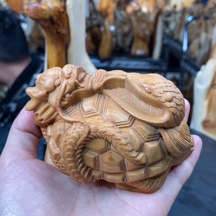 柏木（崖柏）玄武手把件