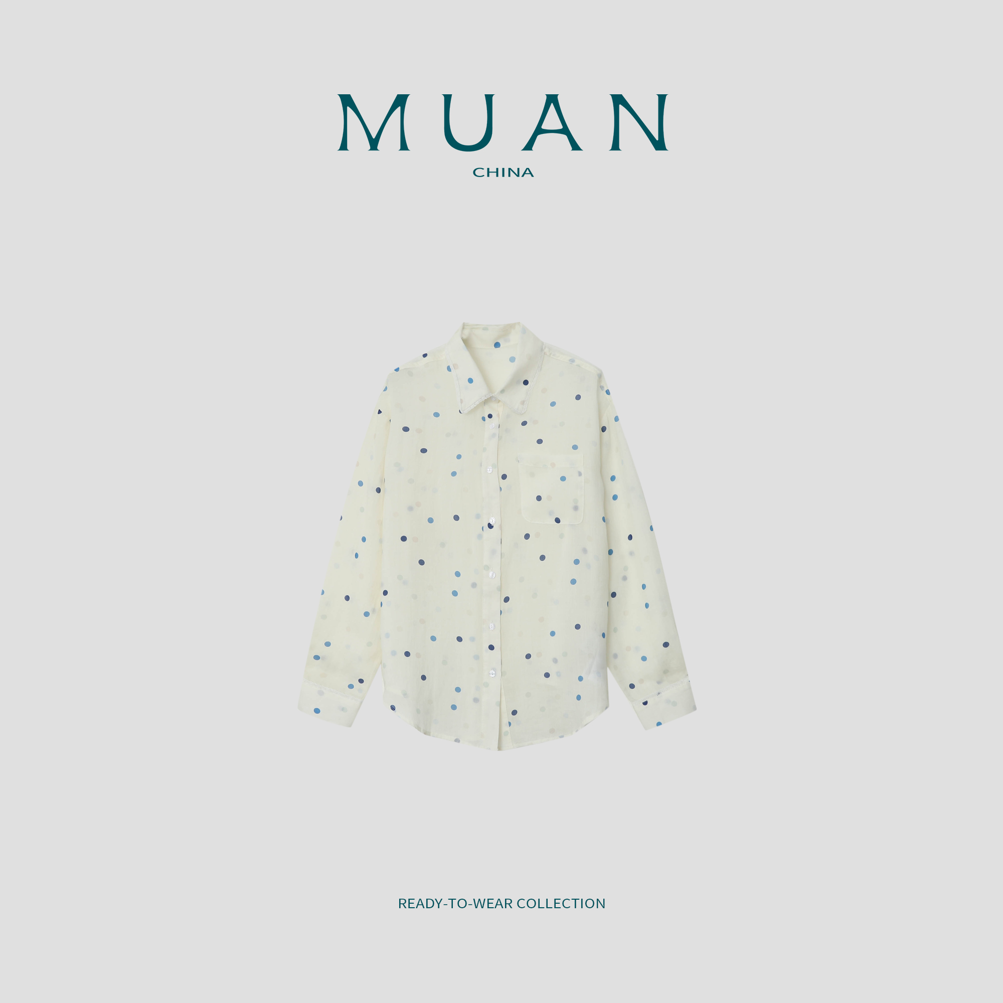 木小妹MUAN：《小苏打衬衫》定制法式波点长袖苎麻衬衫上衣DG3-8985