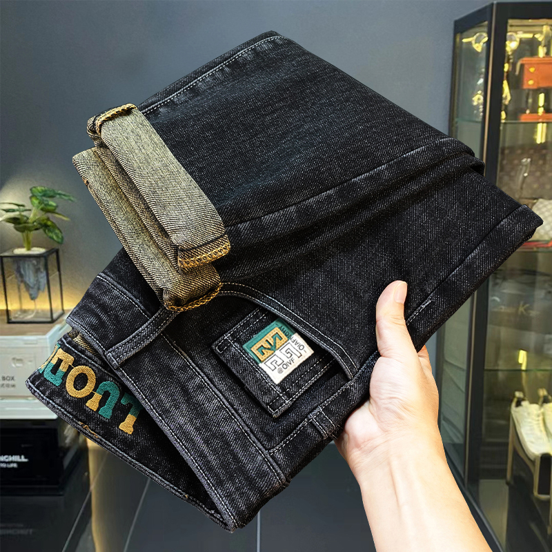 广州新塘牛仔裤男款爆款2025新款男士弹力潮流百搭修身小直筒裤子
