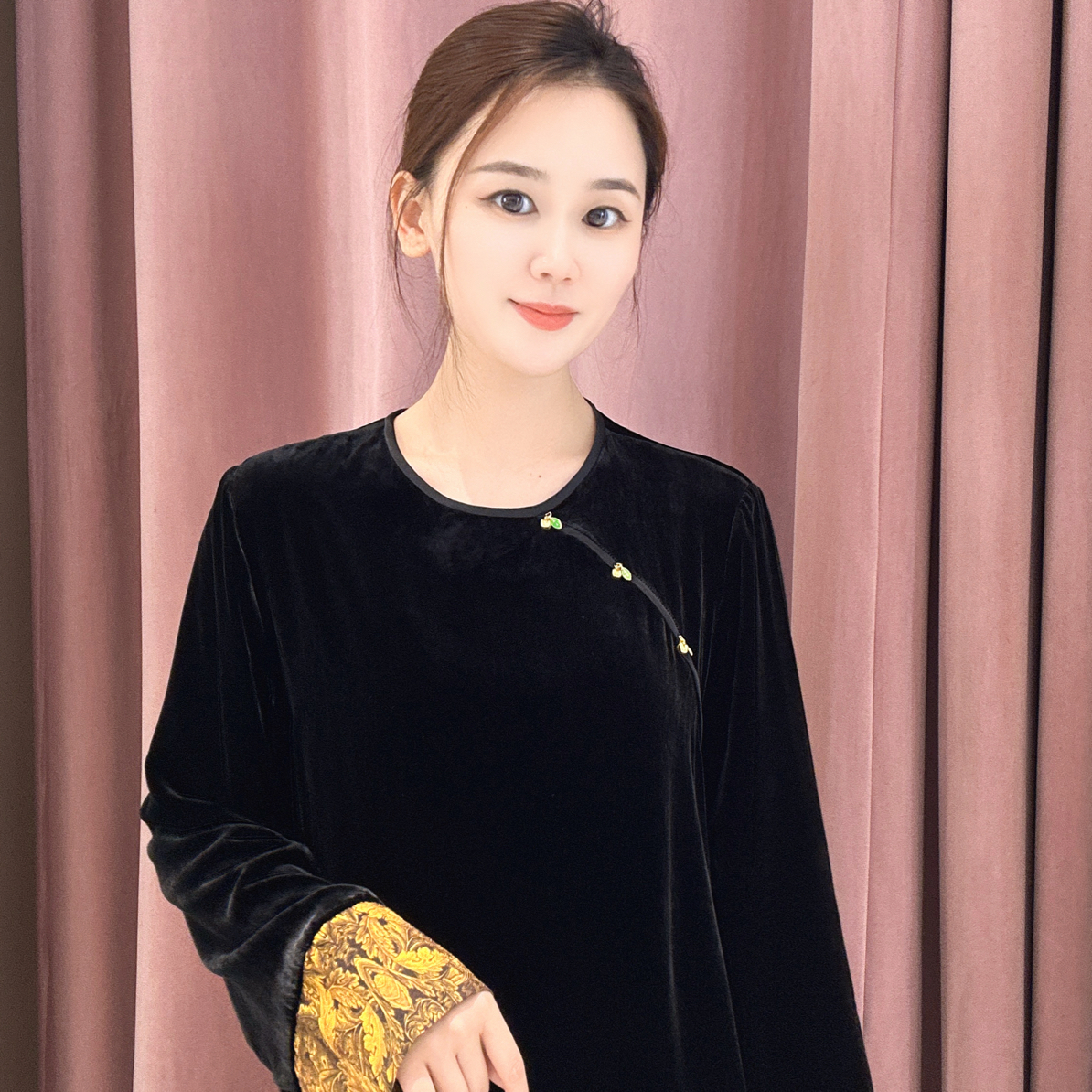 烟悟真丝乔绒内搭