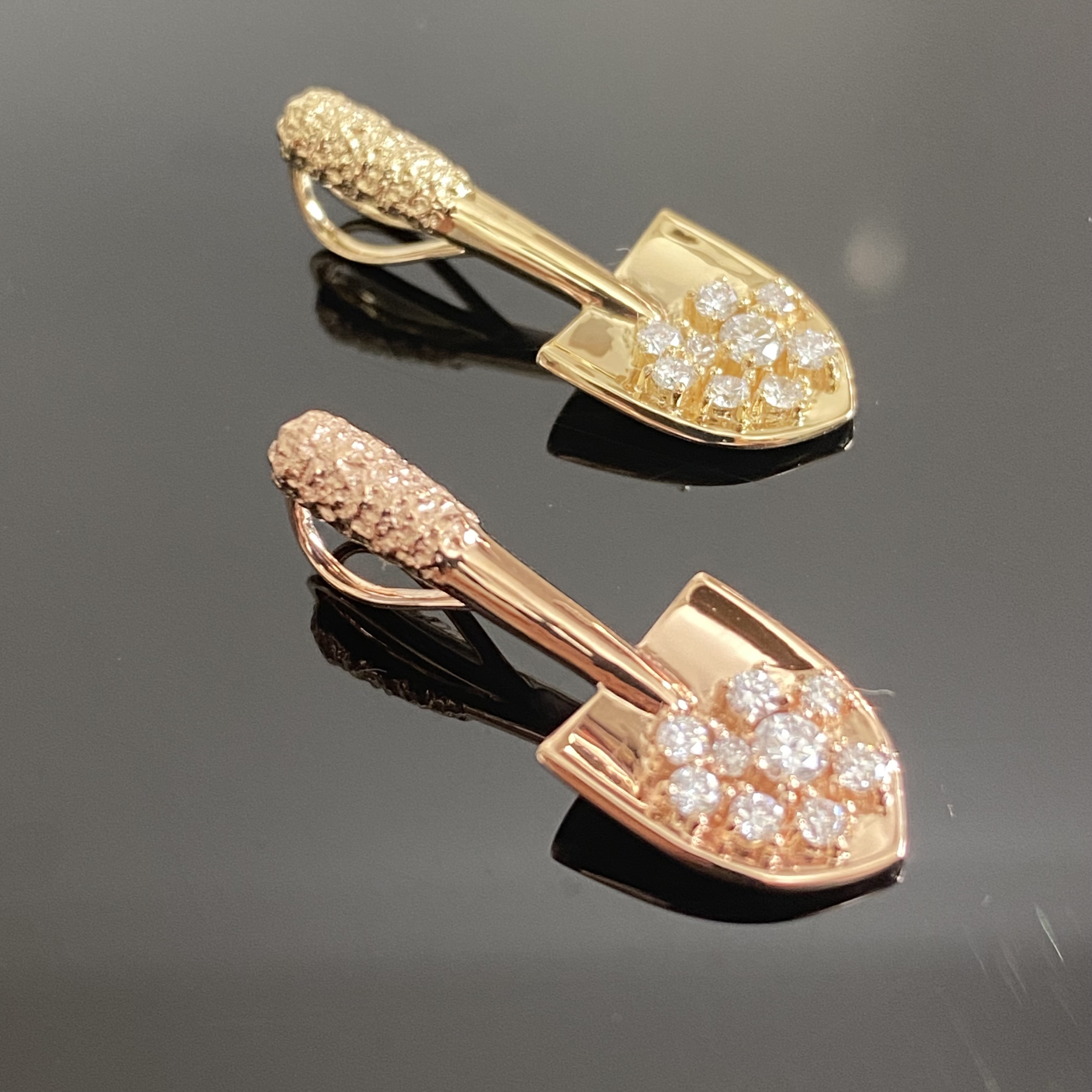 【金刚铲】18k钻石金刚铲吊坠 正义百搭多样性发货其一