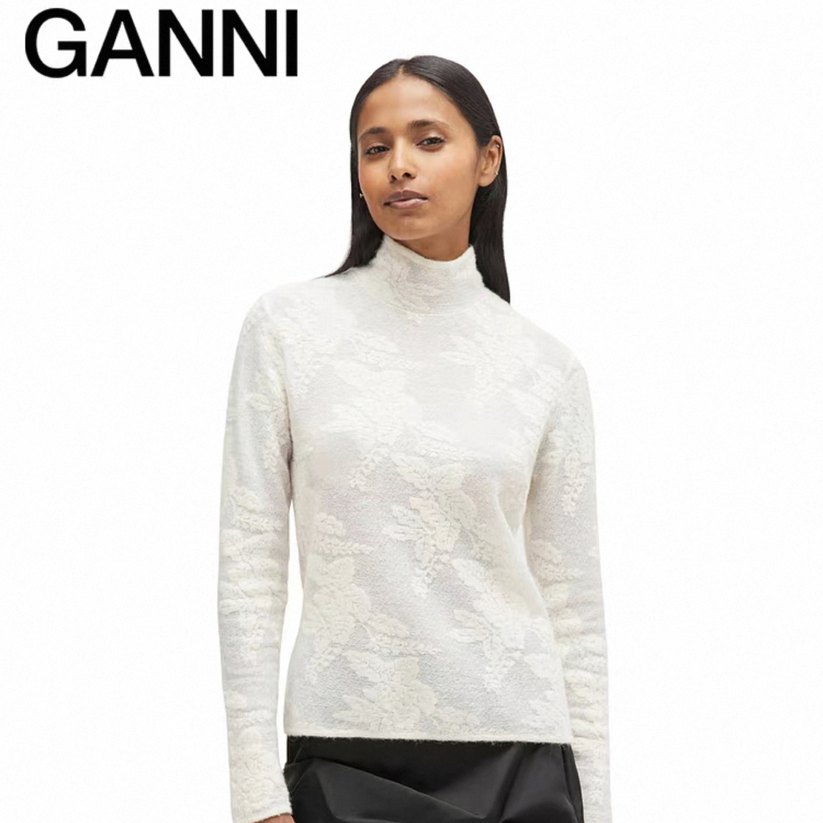 GANNI 25FW 设计师品牌 花卉提花毛衣 WHATsUP