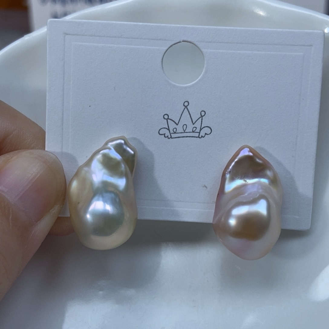 淡水珍珠耳钉银S925镶嵌福利006