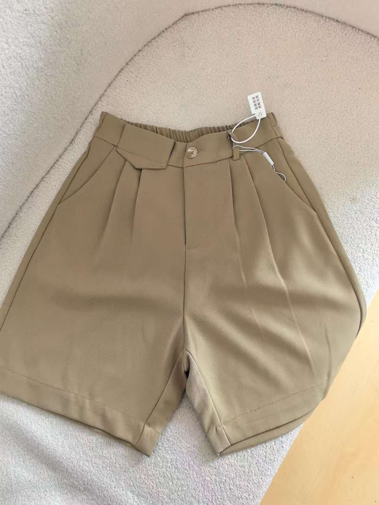 2118加大码西装短裤女夏季高腰宽松阔腿裤小个子休闲五分中裤子