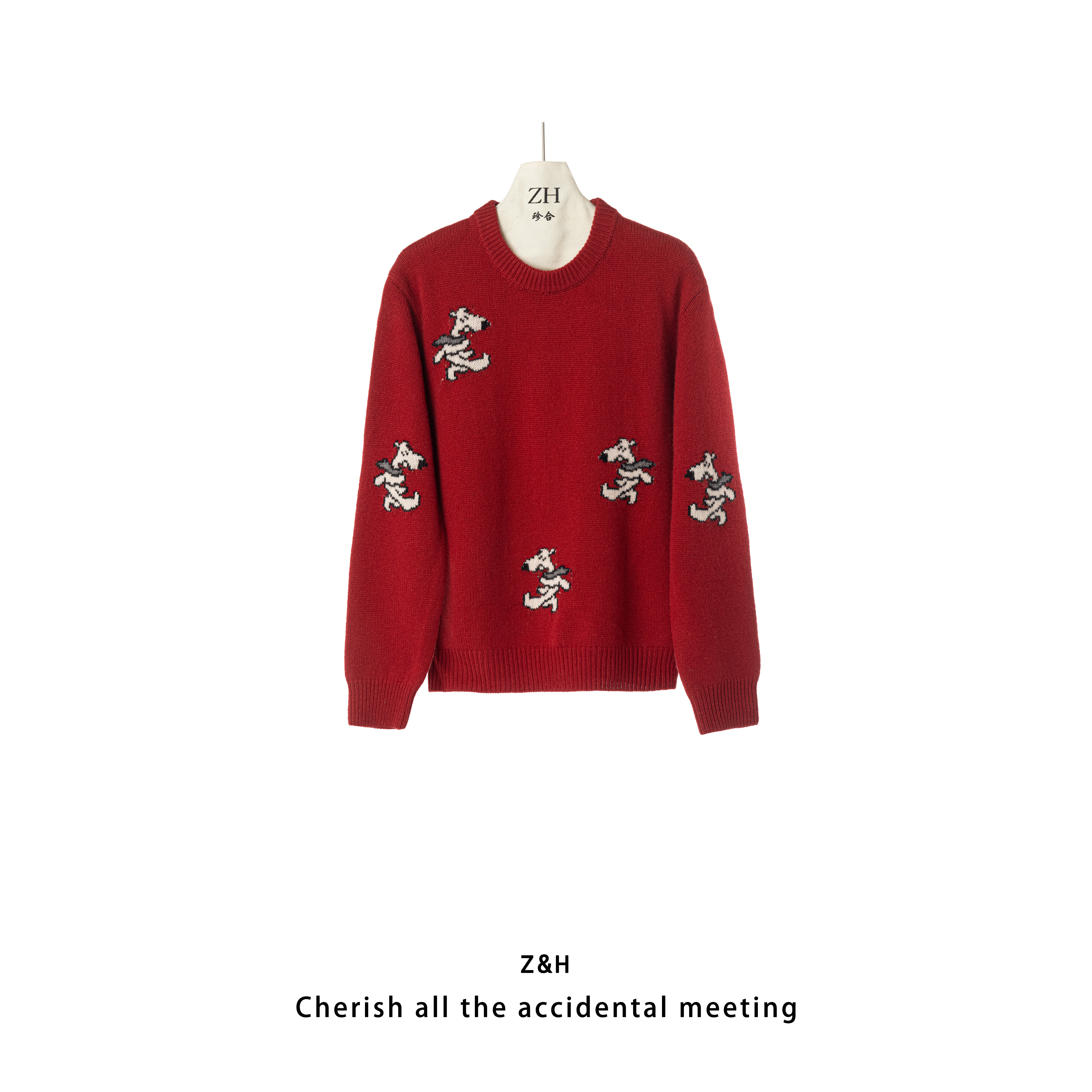 ZH【森晚】圆领简约舒适针织衫女长袖百搭