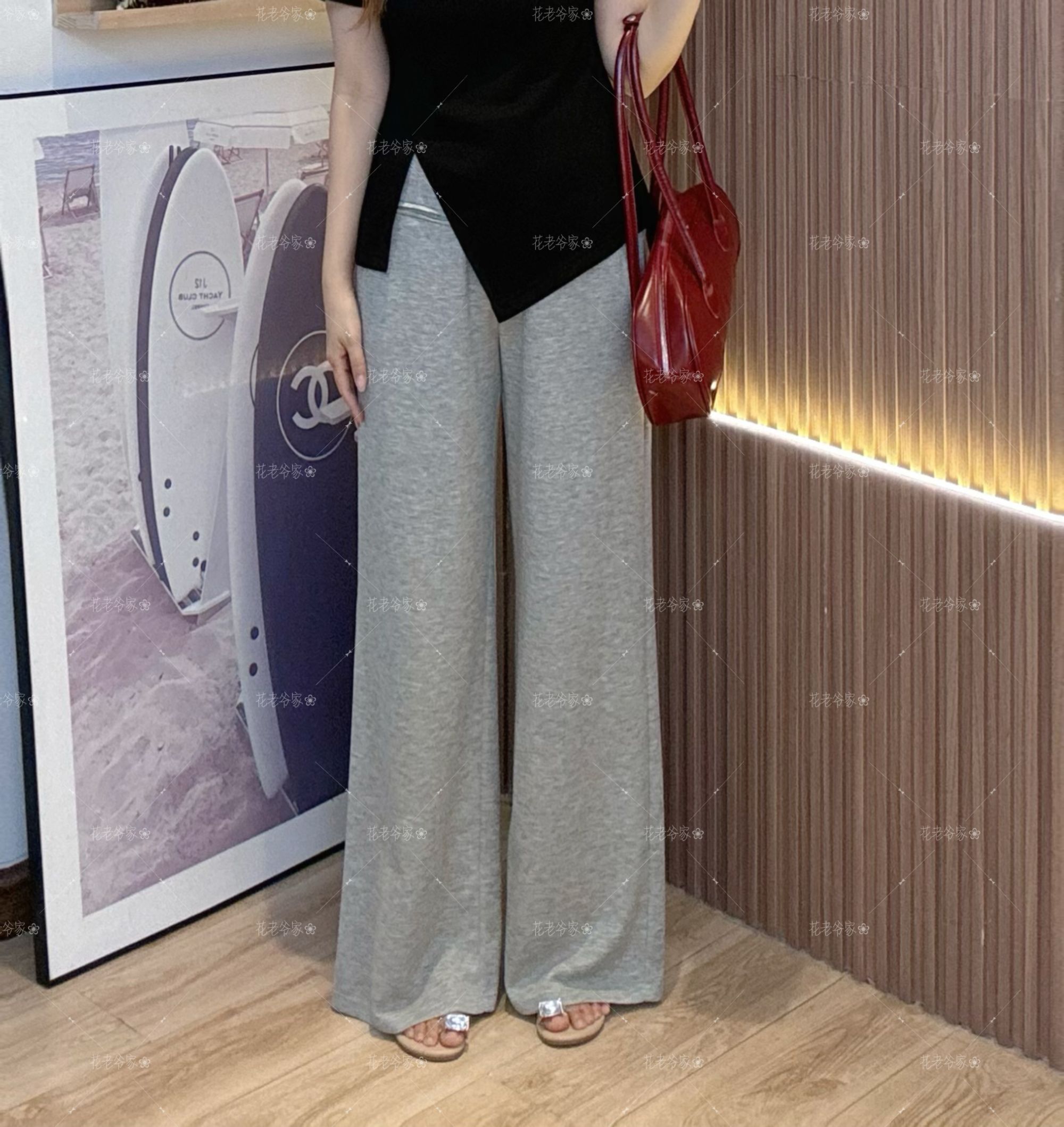 【仅裤子】花老爷夏季新款休闲阔腿裤HLY3405