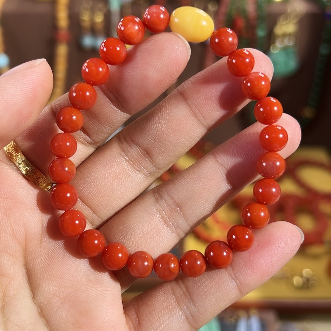 南红玛瑙手链未镶嵌