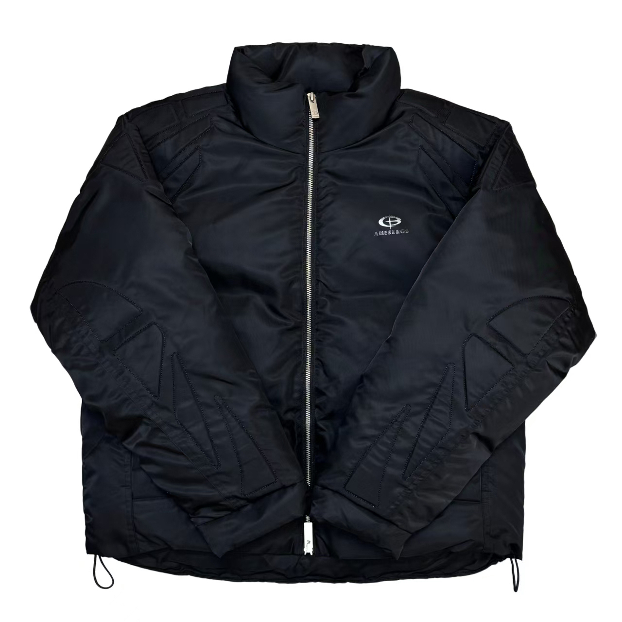 [X]黑色立领拉链铠甲酷感时尚潮流加棉中大童棉衣（暖暖冬日）