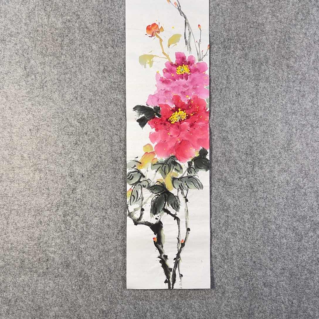 国画544 花鸟在此处飞翔也不太方便呀