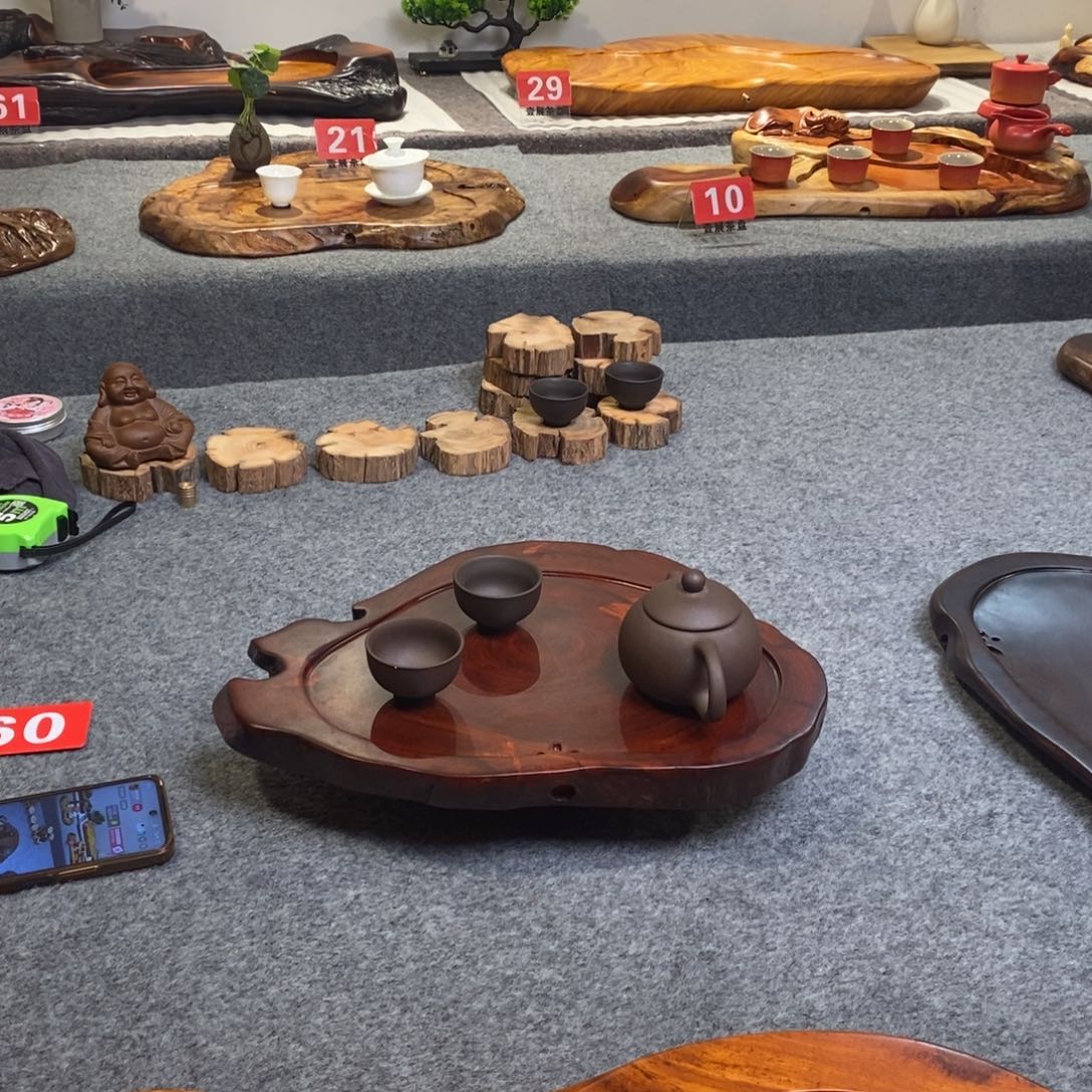 依***）缅甸花梨木随行实木湿泡茶盘