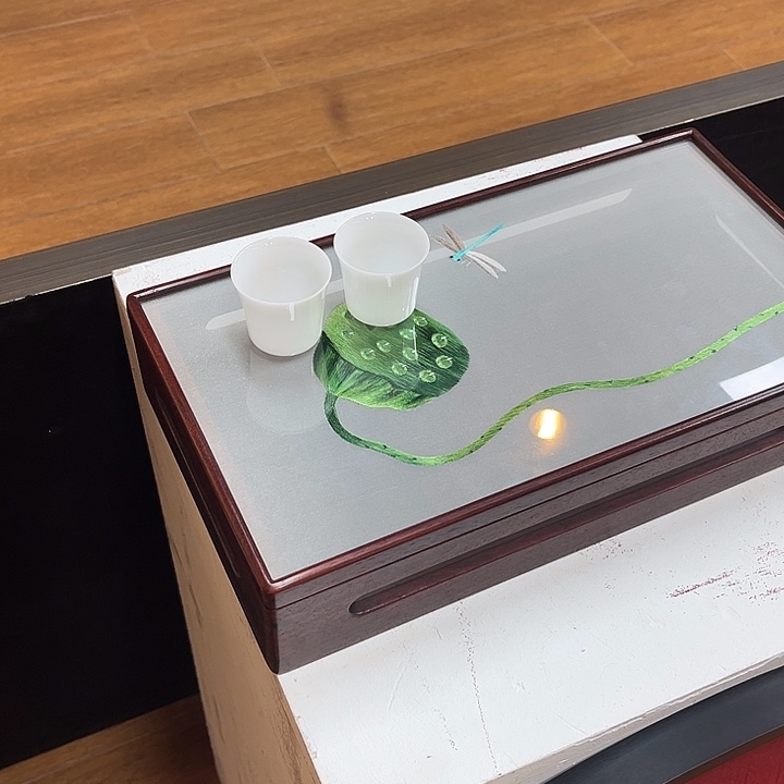 织绣竹子莲蓬干泡台