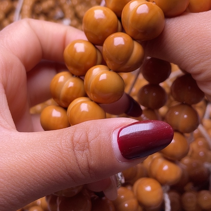 ****座猴头核桃手串17尺寸镜面柯基屁桃手持全品无暇