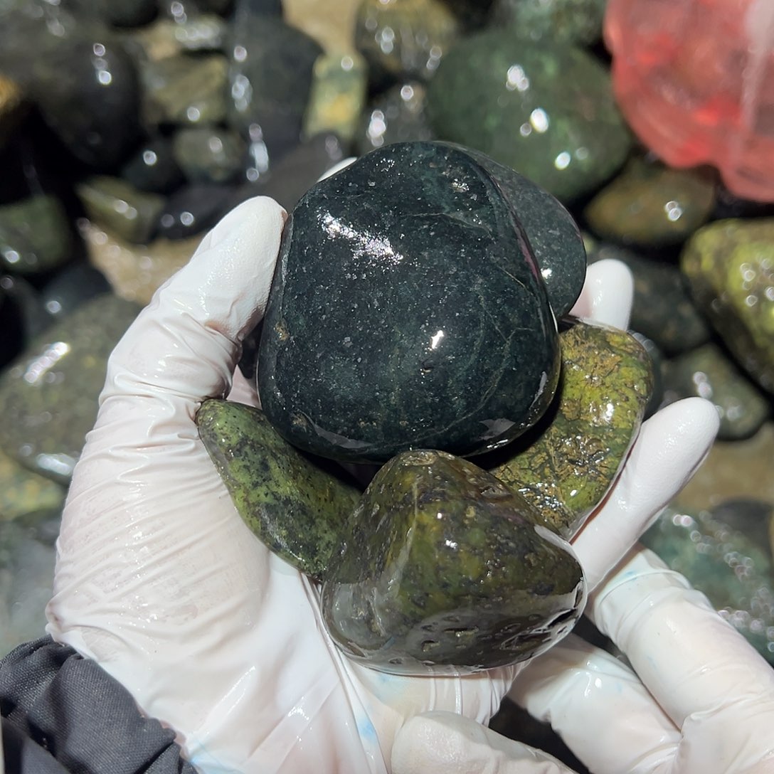 未镶嵌蛇纹石玉西藏藏玉药王石用****3