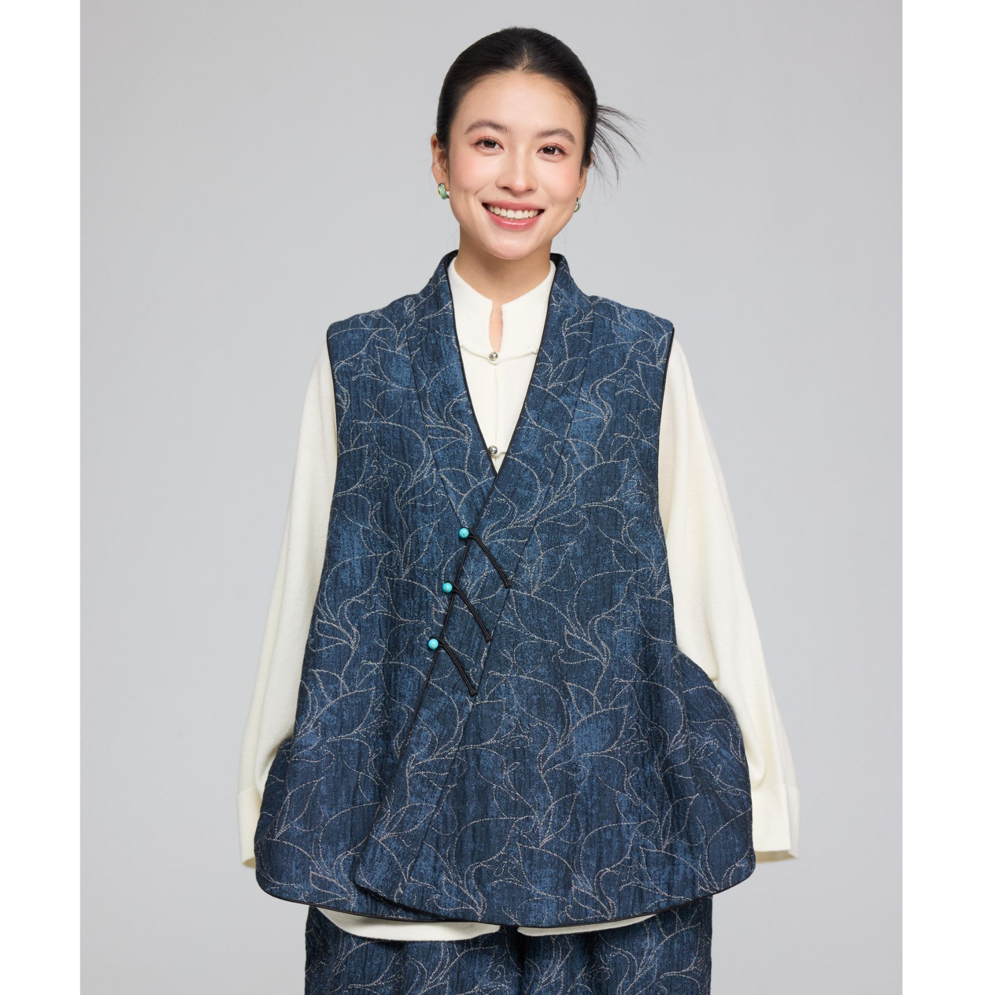 初见十三娘『之池』新中式国风棉斜汉服棉马甲秋冬百搭日常休闲简约