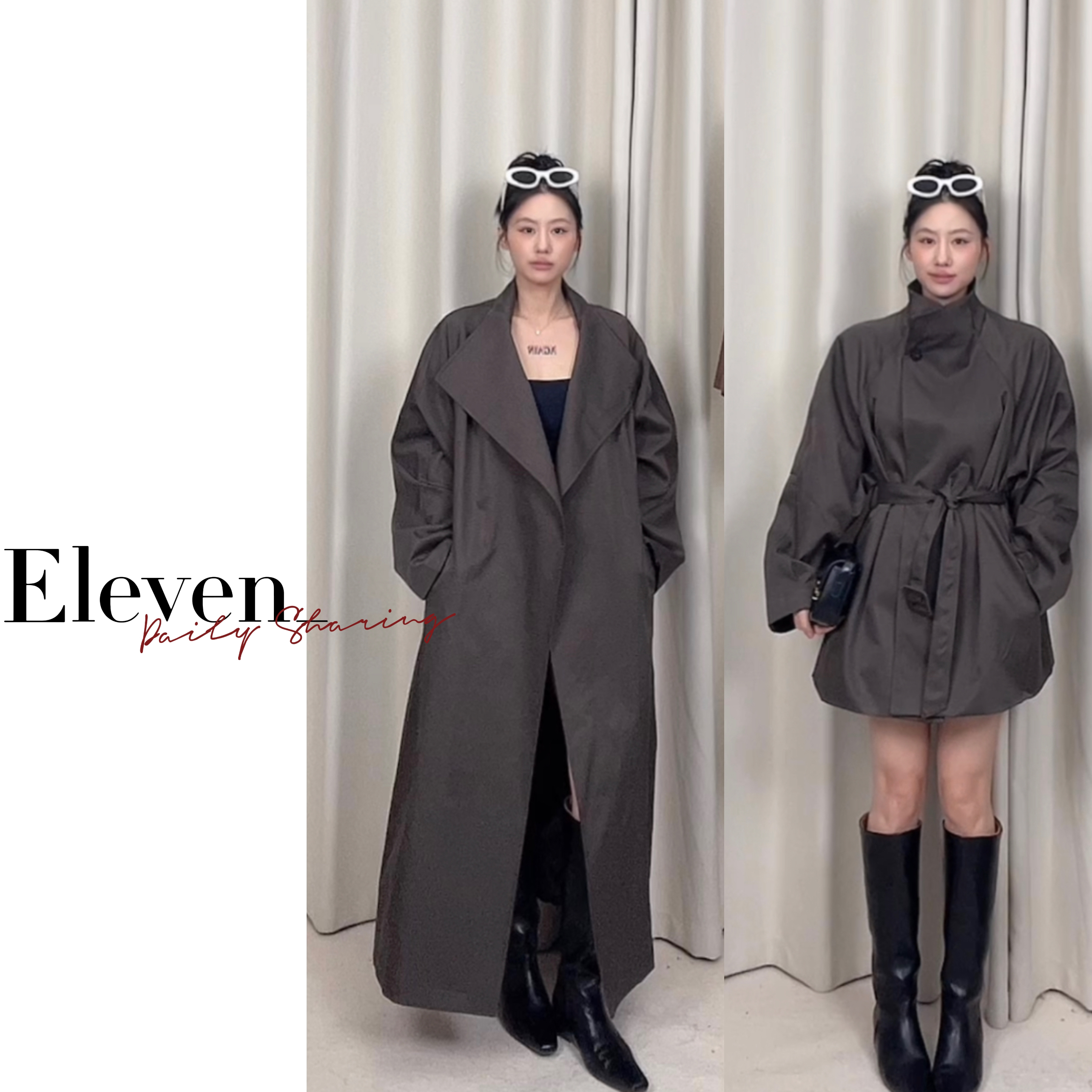 Eleven_ 简约大气显瘦宽松风衣大衣