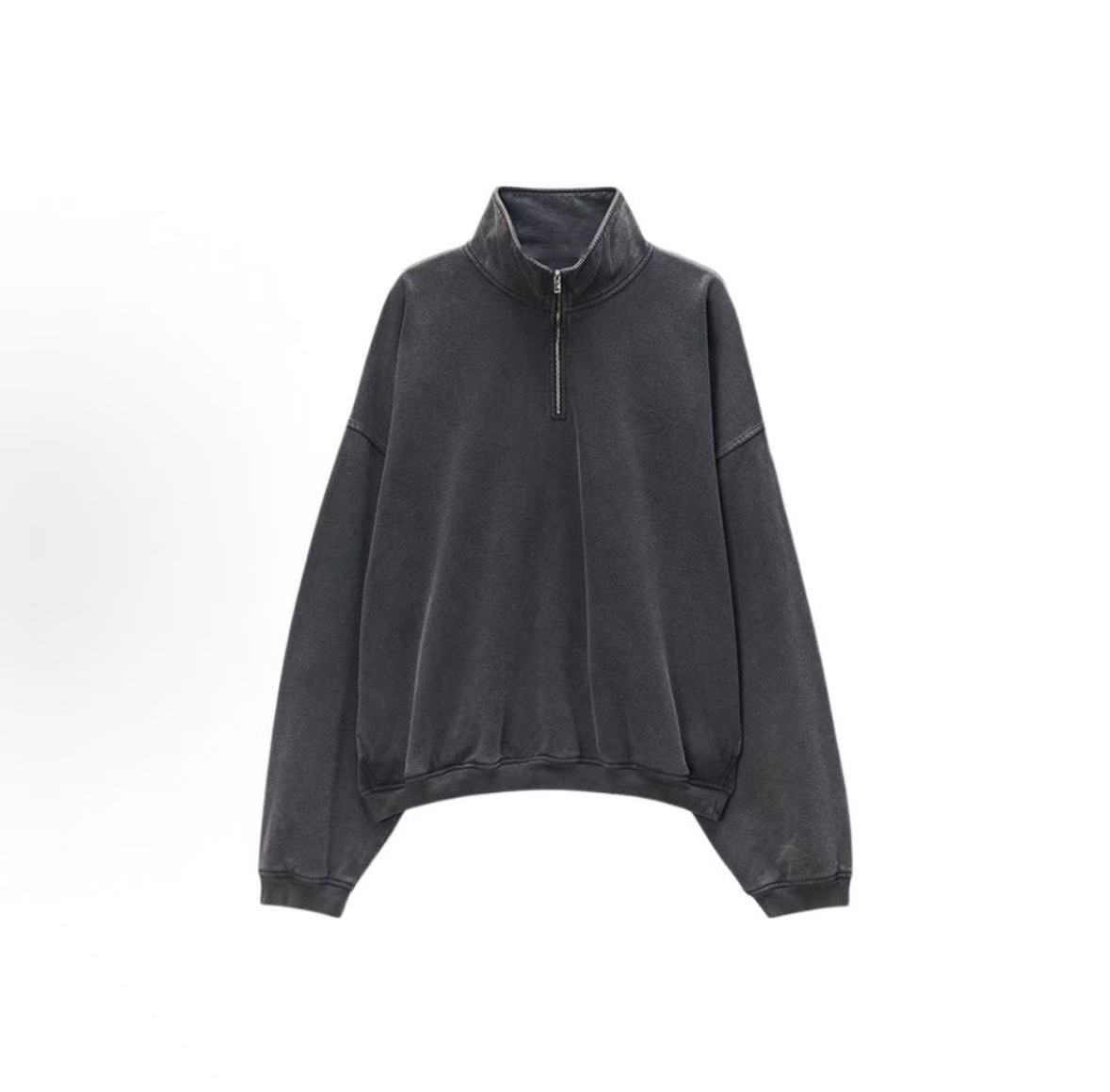 老王甄选 冬季新款 休闲百搭高领半拉链女士卫衣