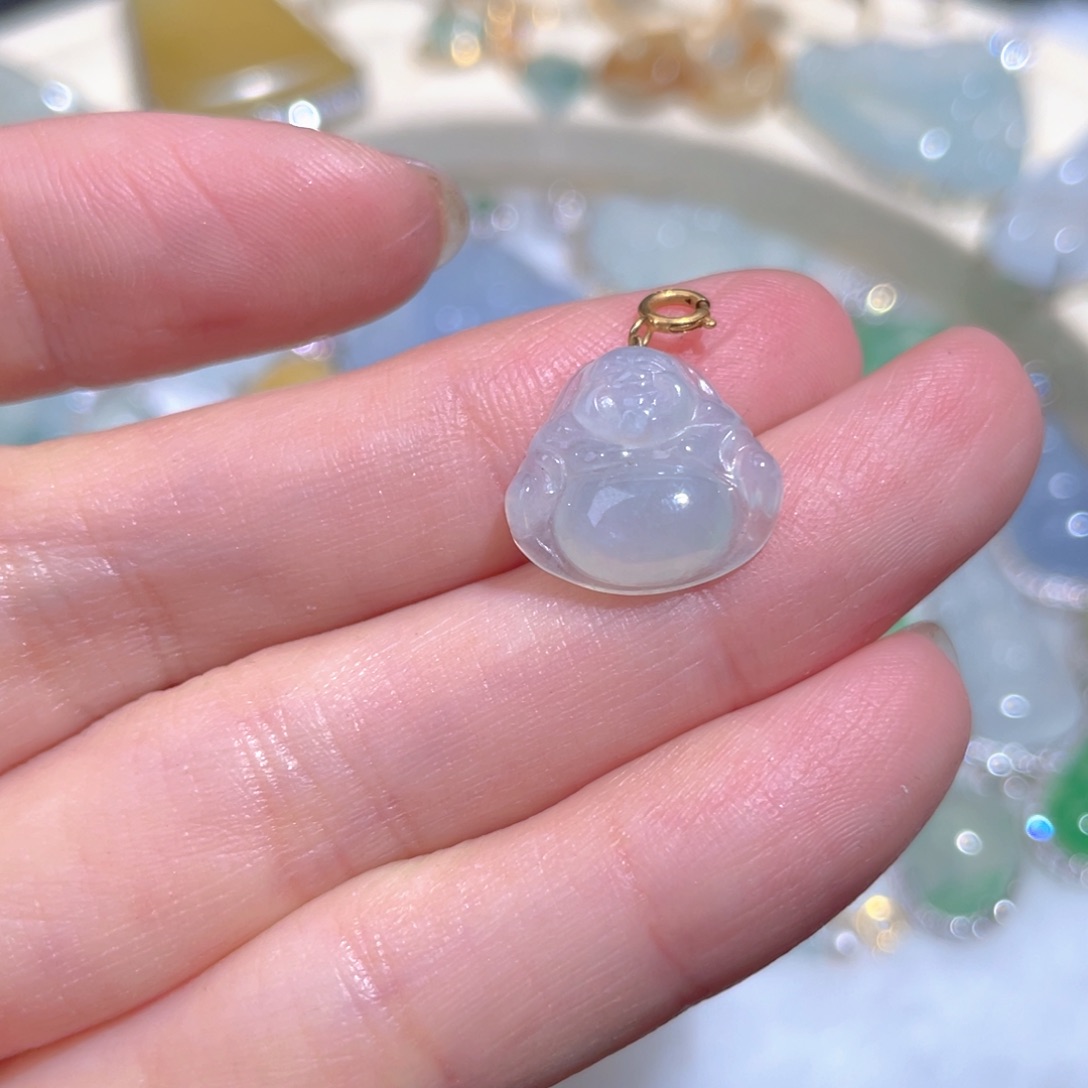 翡翠颈饰18K金镶嵌翡翠