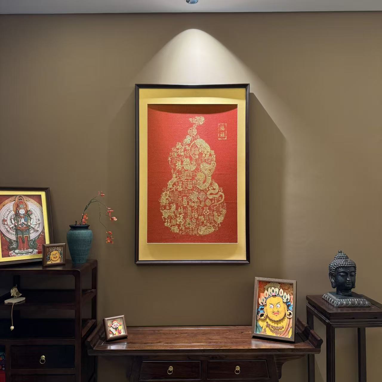 【玄一】-十二生肖百福图新中式刺绣画玄关画