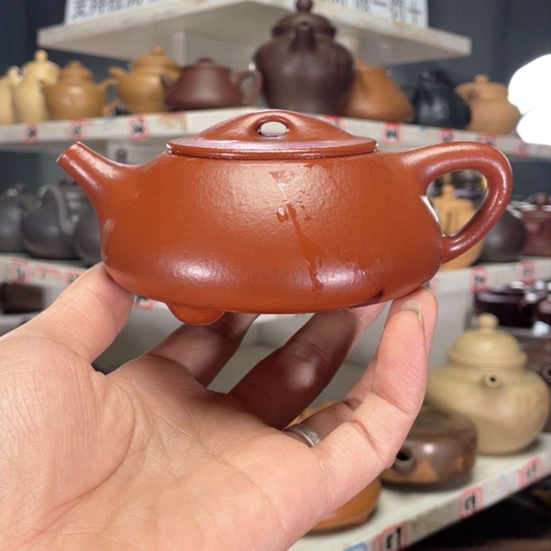 紫砂茶壶小煤窑朱泥全手工250毫升