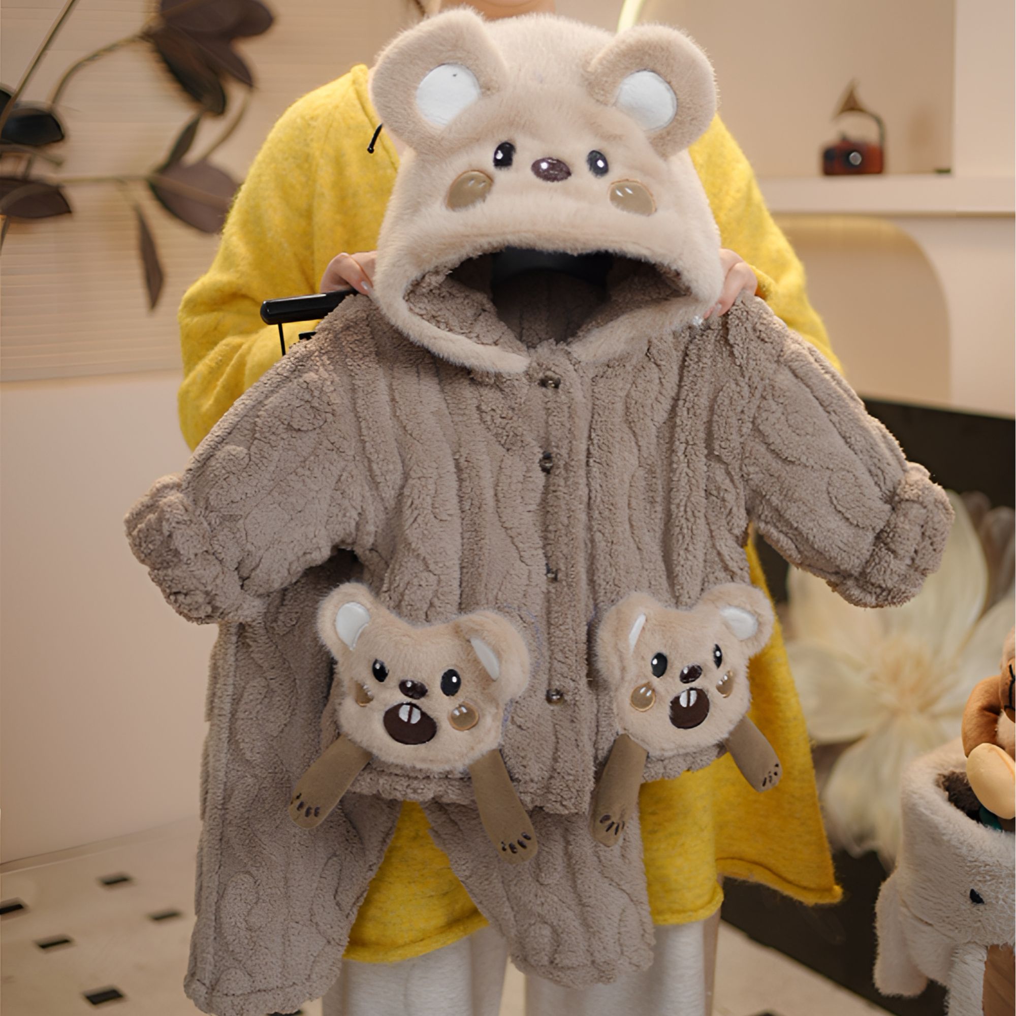 儿童睡衣套装法兰绒中小童宝宝加绒加厚两件套家居服25N125