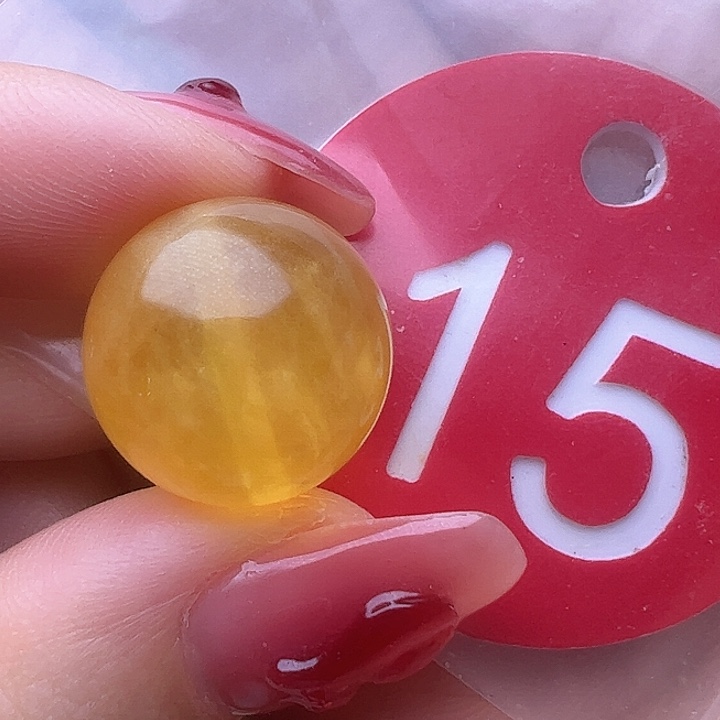 蜜蜡裸石未镶嵌微瑕 15.5mm 圆珠
