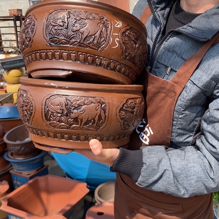 紫砂花盆紫砂器，紫砂器，紫砂