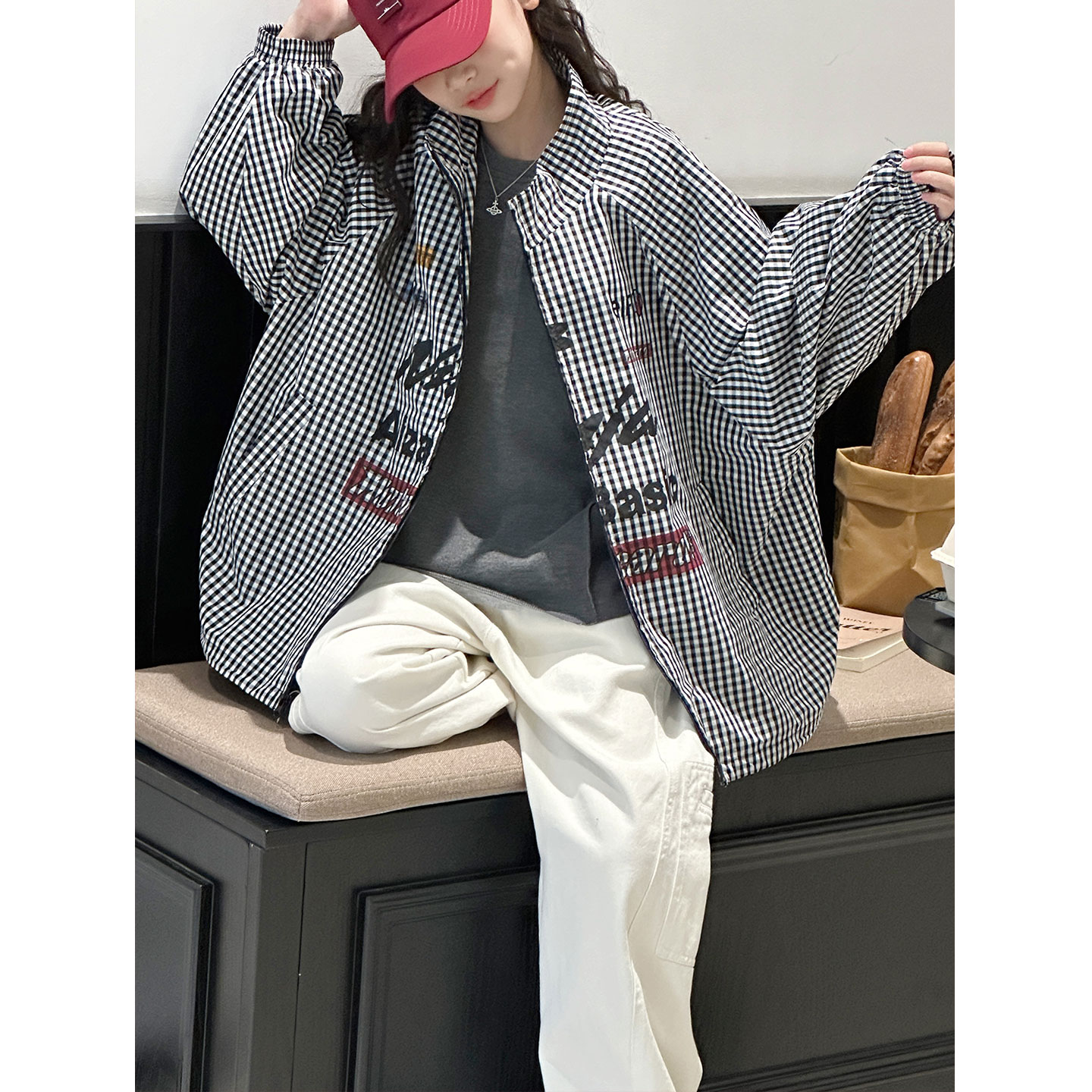 K29839孙小美美式复古女童格子外套2025秋装新款儿童上衣春秋衣服