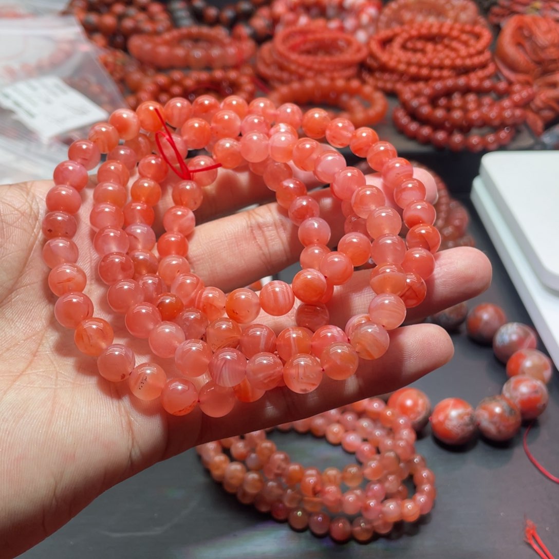 南红玛瑙手链未镶嵌