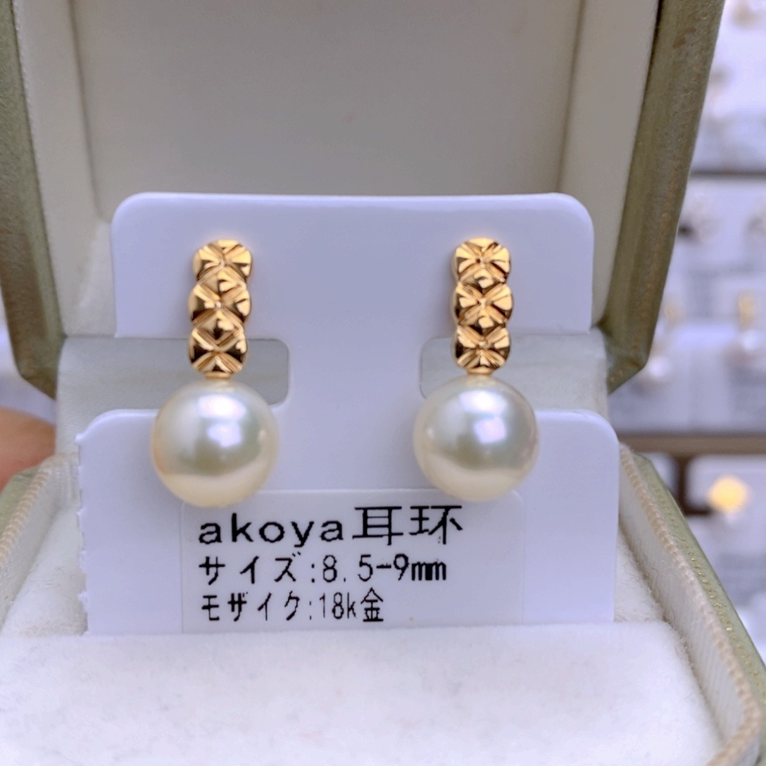 海水珍珠耳饰18K金镶嵌