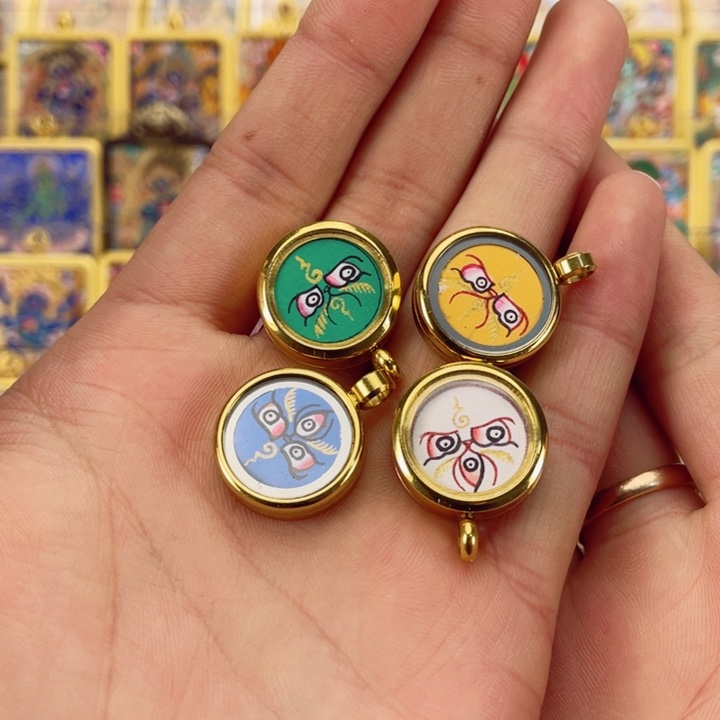 吊坠纯手绘唐卡五路法眼