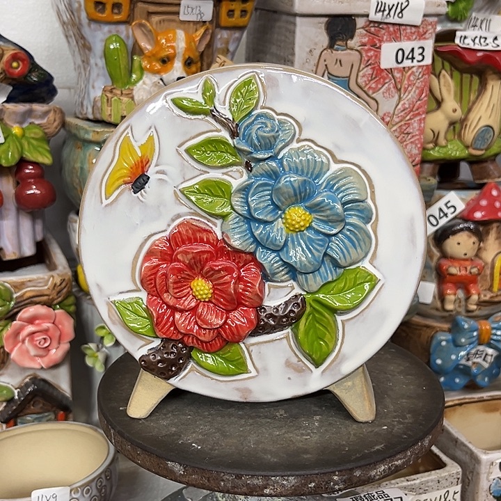 粗陶材质多肉花盆发柚水均匀的