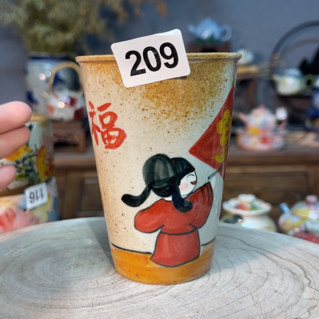杯素浅陶瓷手工手绘