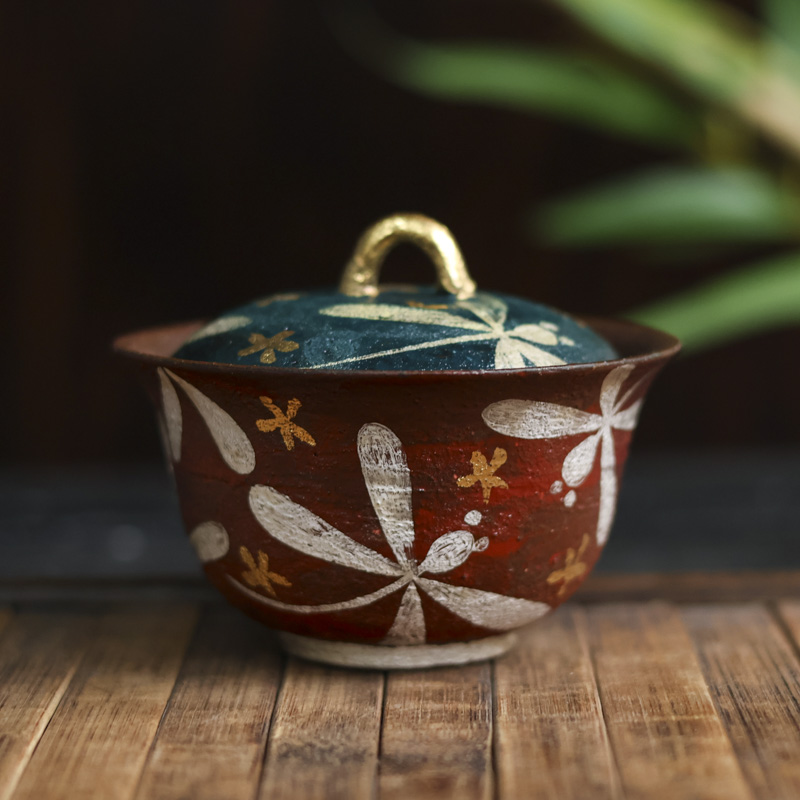 【陶珊居】蜻蜓盖碗125cc-炼陶（蕉白S0178）