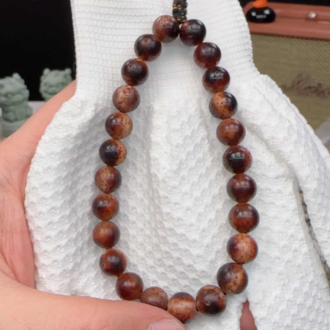 星月菩提手串陈籽火烧云10mm圆