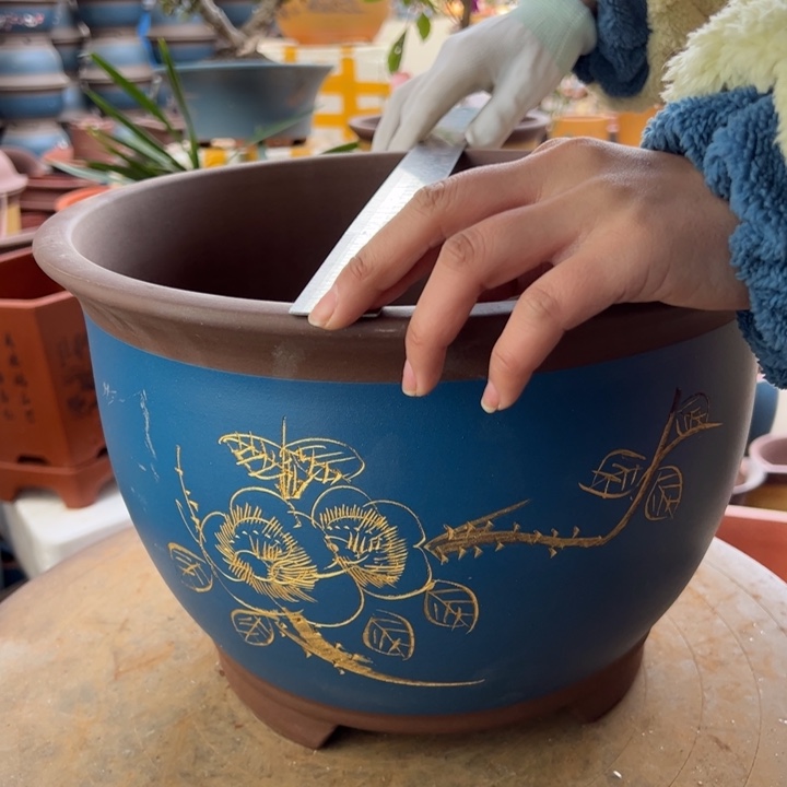 紫砂宜兴紫砂花盆000