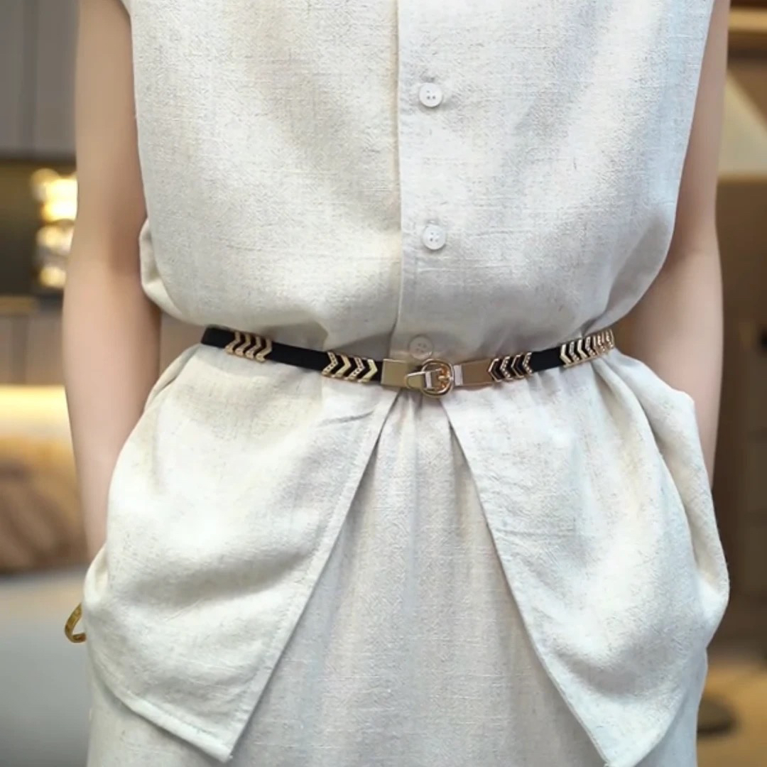 松紧腰带简约百搭韩版收腰弹力女细装饰小皮带配饰品腰链7224