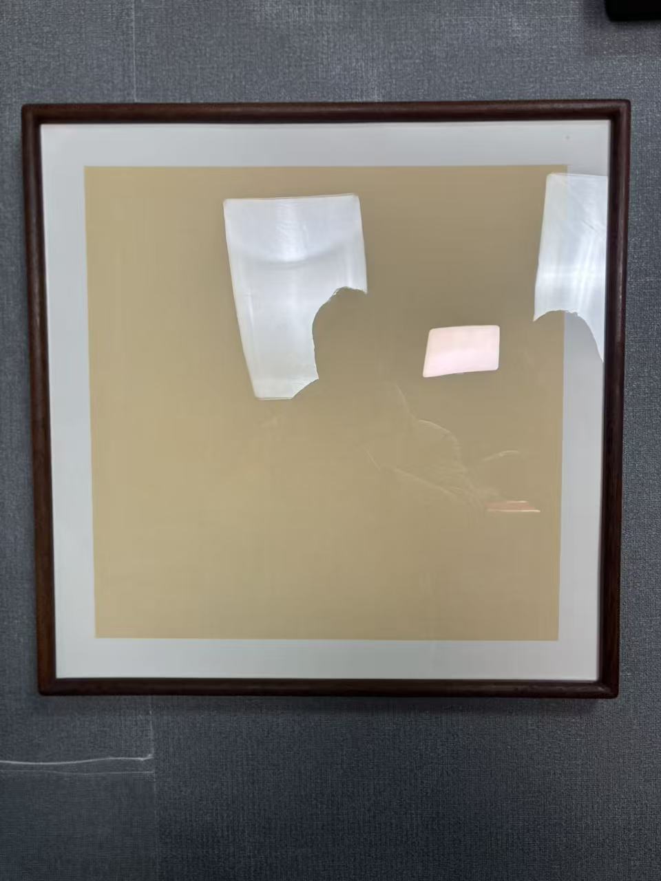 实木榫卯画框  外框50x50 配宣纸卡纸