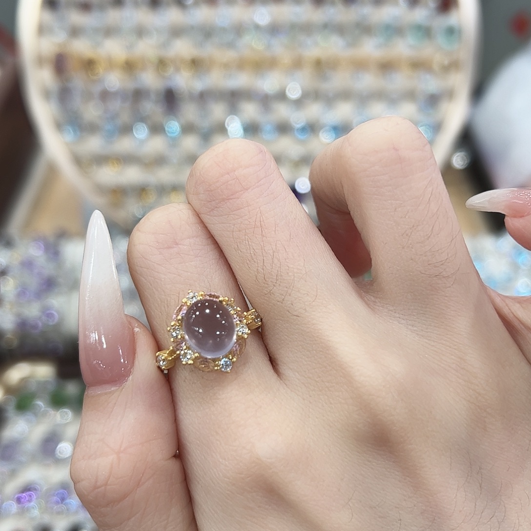 漫***.银S925镶嵌戒指萤石