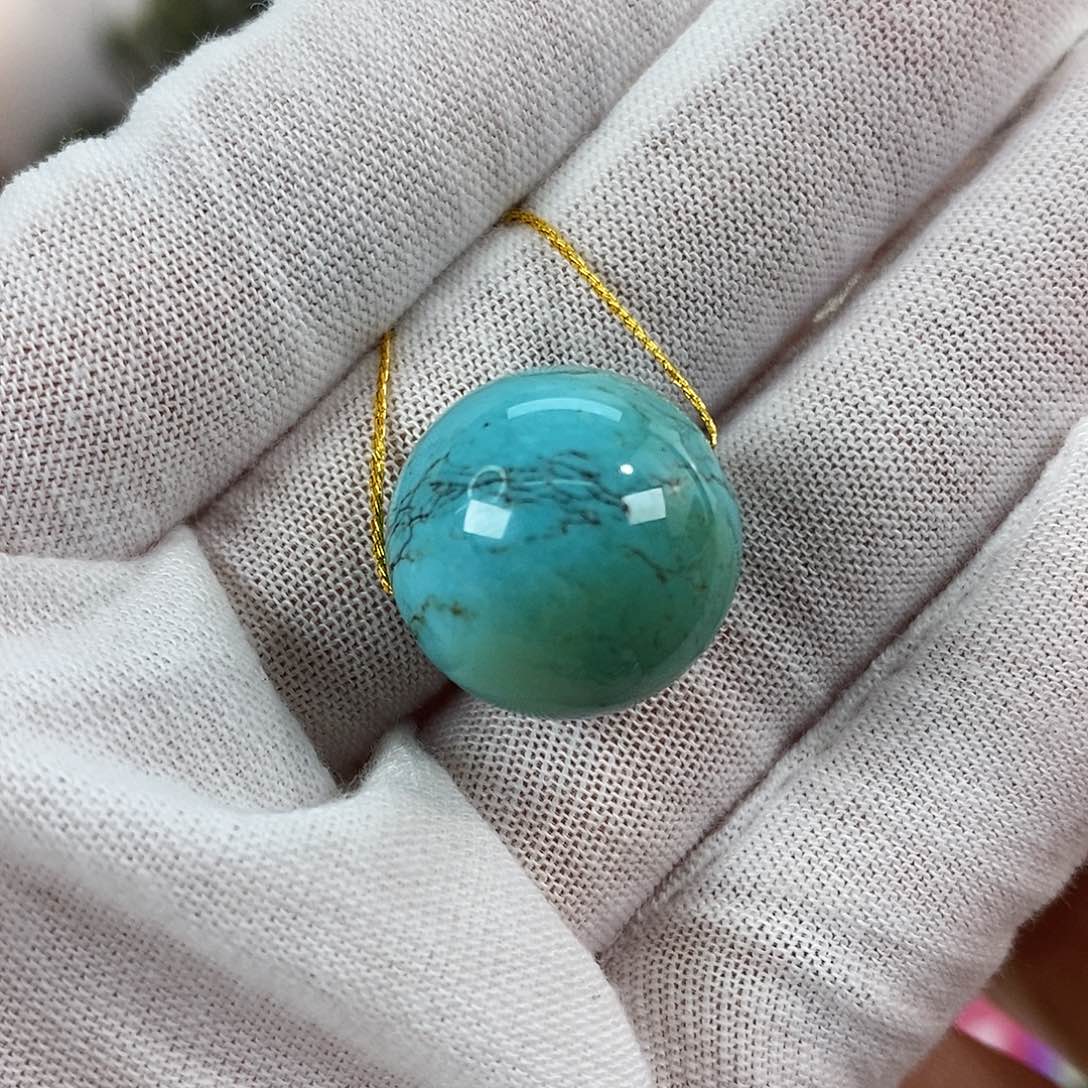 绿松石未镶嵌珠宝奇石18mm+