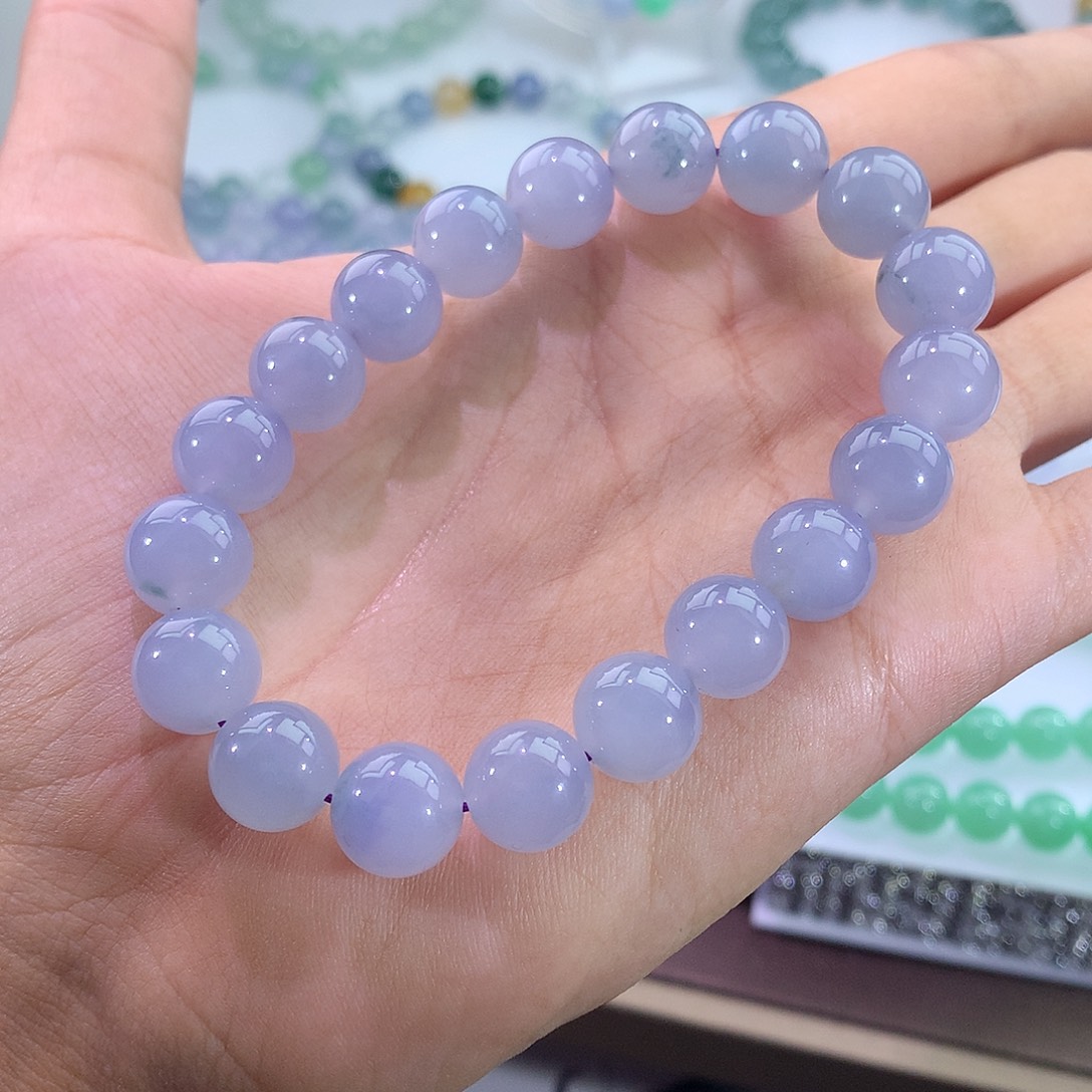 未镶嵌手链翡翠紫罗兰飘花手串