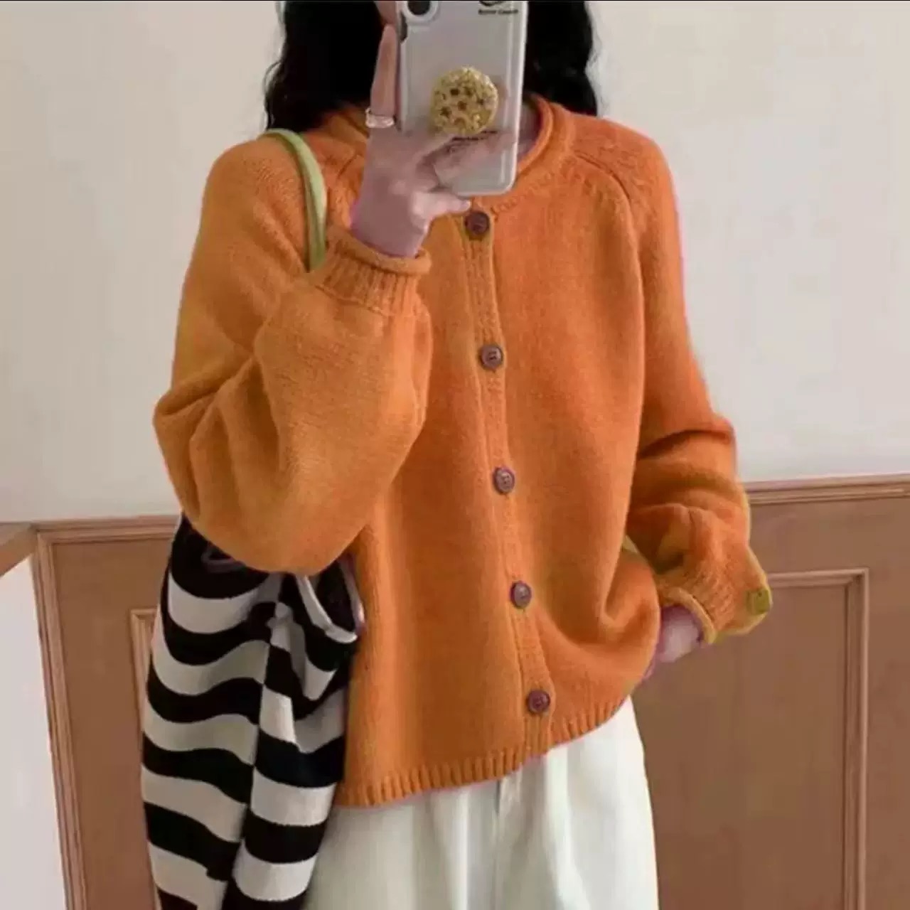 【运费补贴】秋冬新款女装慵懒风宽松纯色针织开衫女毛衣外套上衣