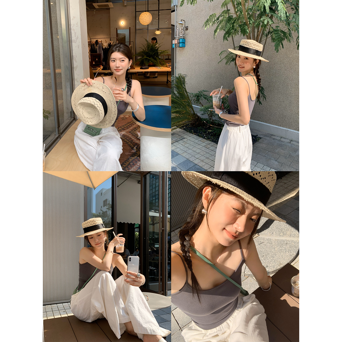 ADA MISS百搭细肩带桑蚕丝自带胸垫吊带背心修身显瘦上衣女夏新款